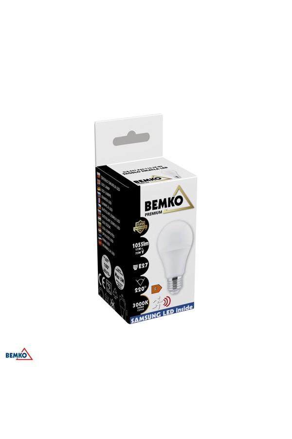 LED-lamppu Samsung sisällä 230V E27 A60 11W 1055lm 3000K 220ST mikroaaltosensorilla