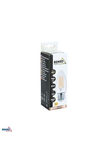LED FILAMENT 230V E27 C35 6W 750LM 4000K 320°