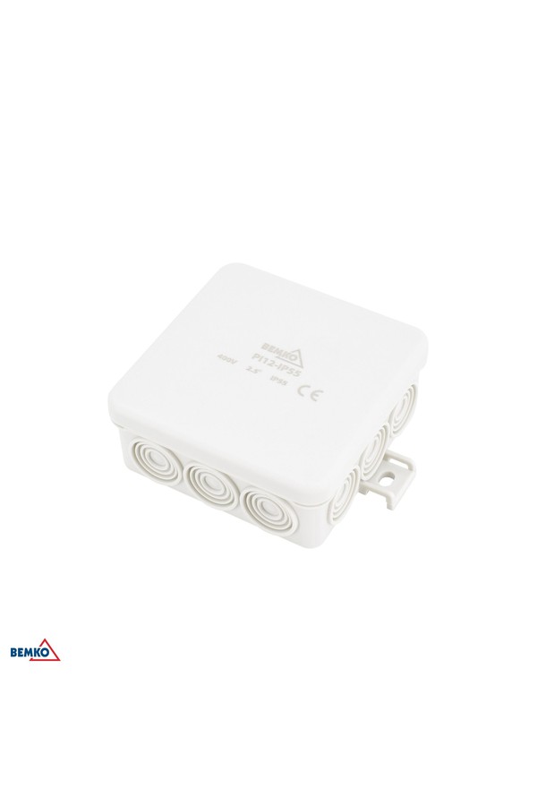 SURFACE MOUNTED INSTALLATION BOX 85x85x36,5MM IP55 12P LIGHT GRAY