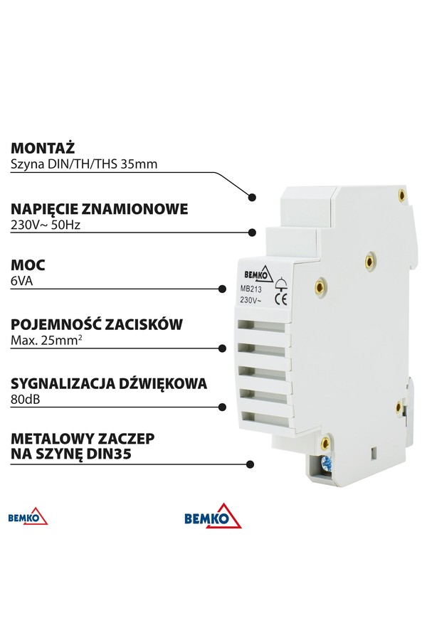 Rööpale kinnitatud kell mb213 230v