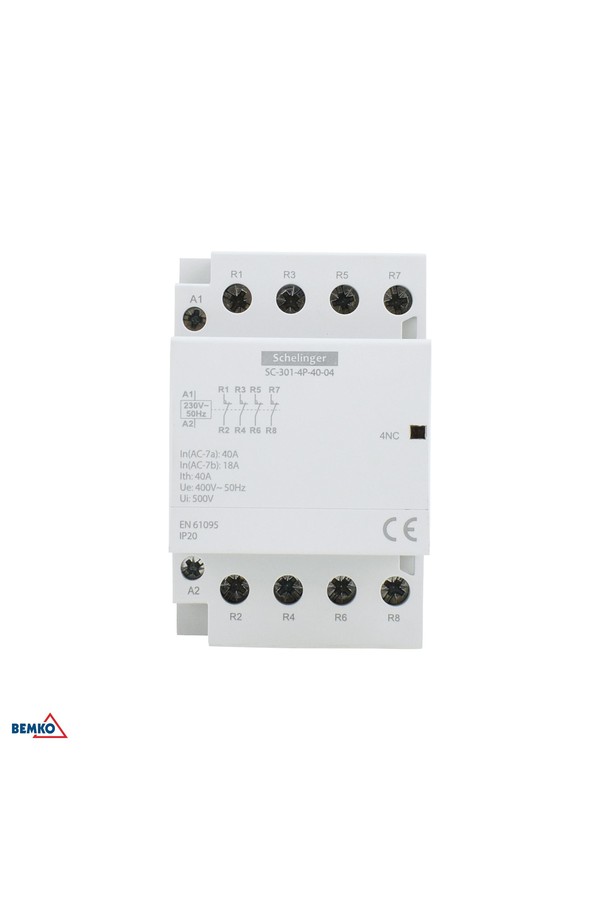 modulinis kontaktorius sc301 4p 40a typ 40 (4no + 0nc) schelinger