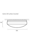 GIOTTO LED 335 VIRSMAS APGAISMOJUMS 4000K MW