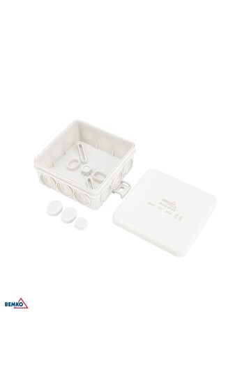SURFACE MOUNTED INSTALLATION BOX 85x85x36,5MM IP55 12P LIGHT GRAY