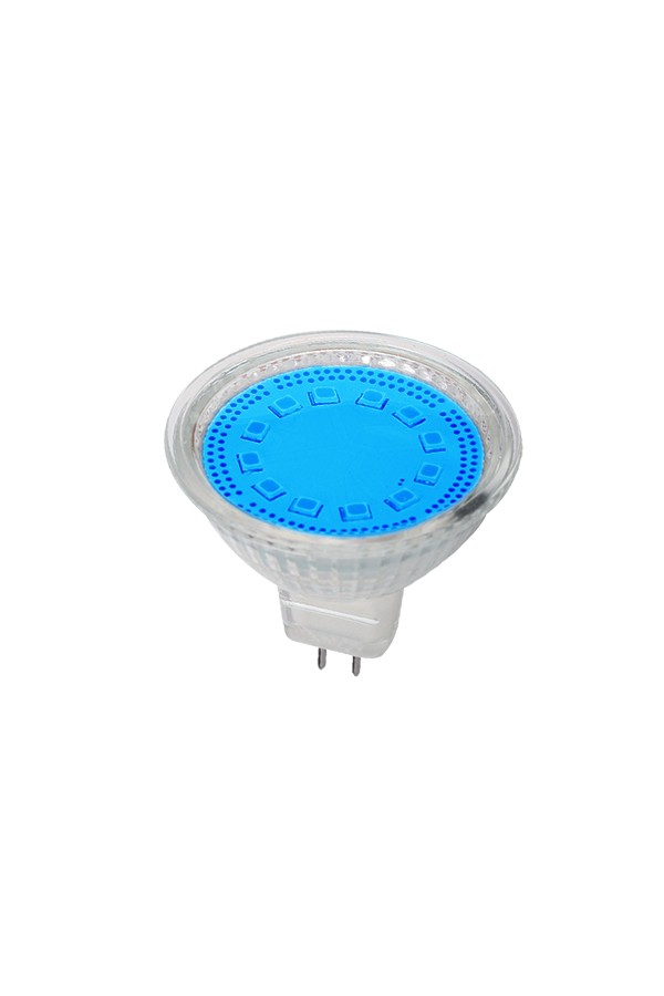 LED lempa MR16 SMD2835 3W G5,3 12V 3000K mėlyna