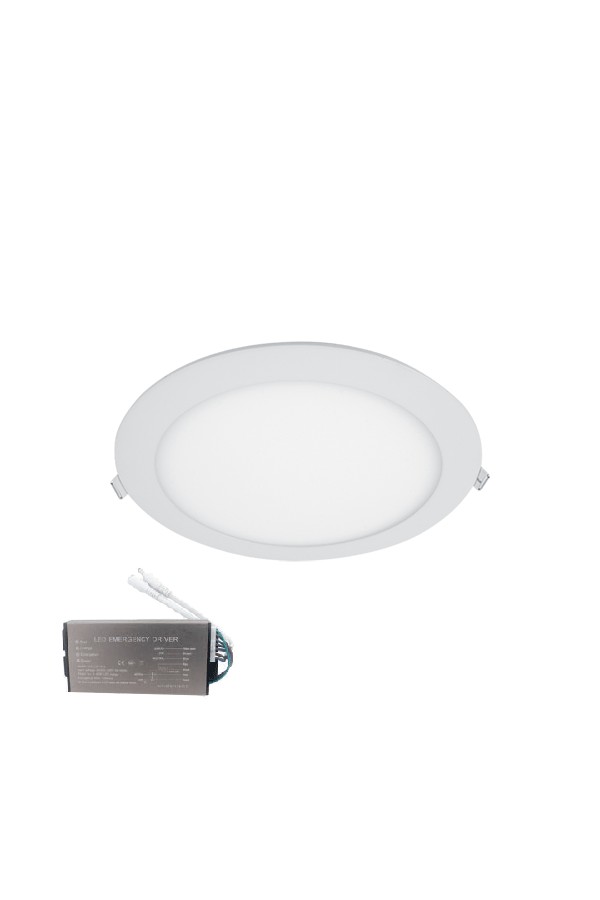 LED PANEL ROUND RECESSED MOUNT 21W 4000K DIMMABLE+ EMERGENCY KIT