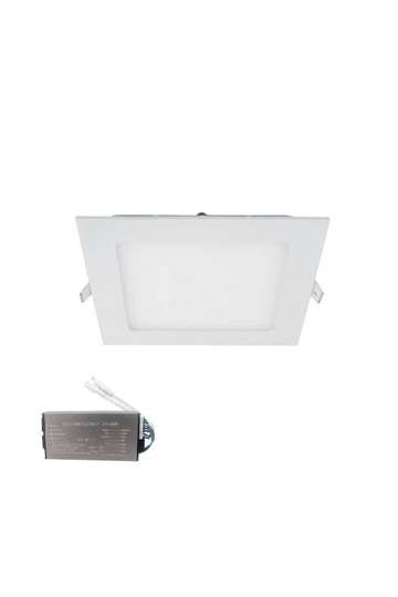 LED PANEL SQUARE RECESSED MOUNT 18W 2700K+ EMERGENCY KIT