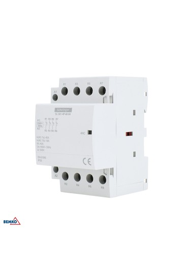Модульный контактор sc301 4p 40a тип 40 (4no + 0nc) Schelinger