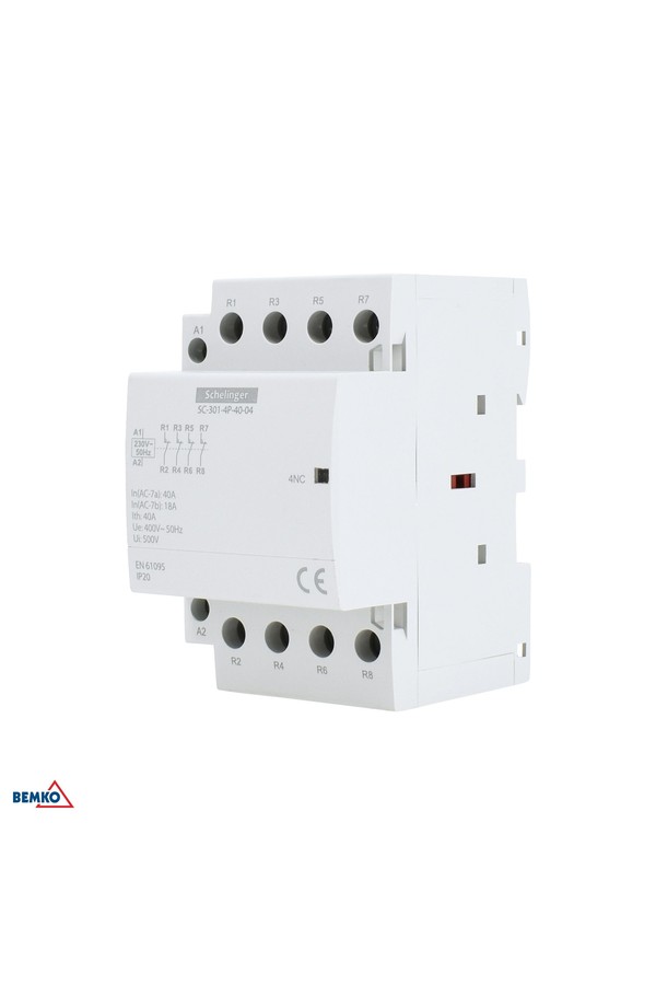 modulaarne kontaktor sc301 4p 40a typ 40 (4no + 0nc) schelinger