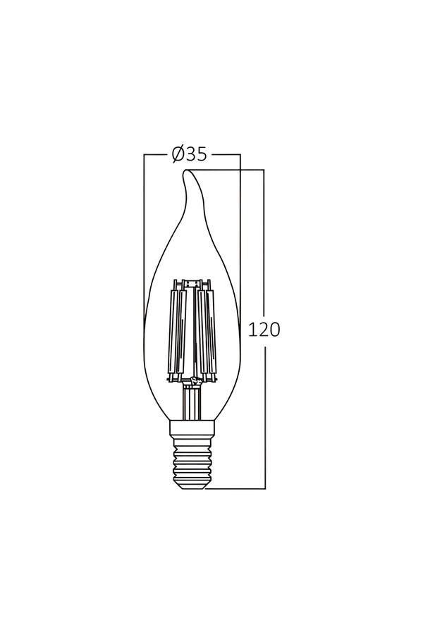 Braytron ADVANCE 6W E14 C35T CLR 3000K LED BULB