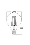 Braytron ADVANCE 8W E27 G95 CLR DIM 3000K BULB