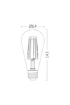 Braytron ADVANCE 7W E27 ST64 CLR 3000K LED BULB