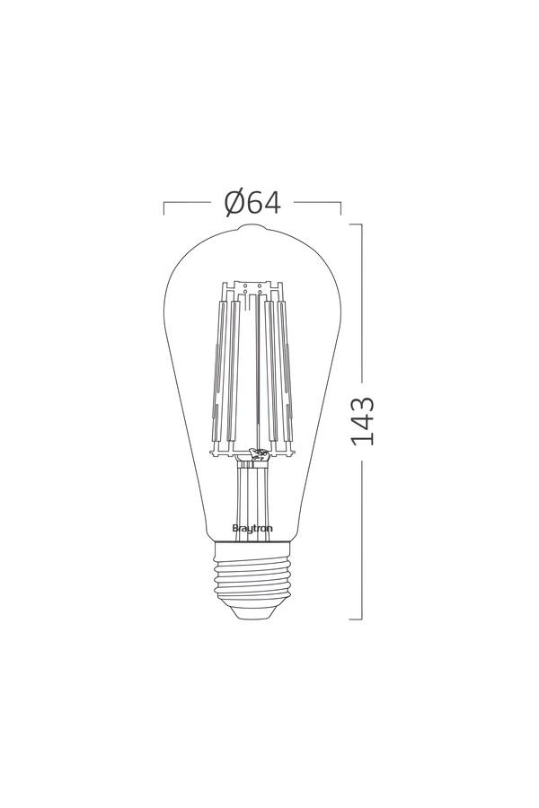Braytron ADVANCE 6W E27 ST64 AMB DIM 2200K LED BULB