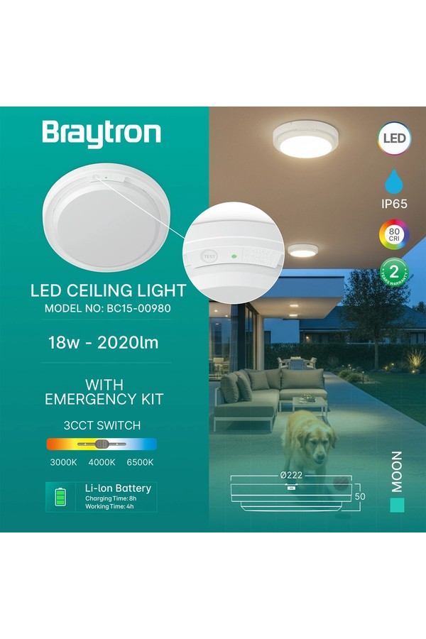 Braytron MOON 18W 3IN1 KIT IP65 CEILING LIGHT