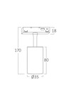 Braytron M20 TRC035 6W 48VDC 3IN1 BLC MAG. TRACK