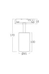 Braytron M20 TRC045 10W 48VDC 3IN1 BLC MAG. TRACK