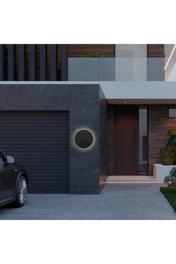 Braytron PALERMO M RND BLC 12W 3IN1 IP65 WALL LIGHT