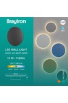 Braytron PALERMO M RND BLC 12W 3IN1 IP65 WALL LIGHT