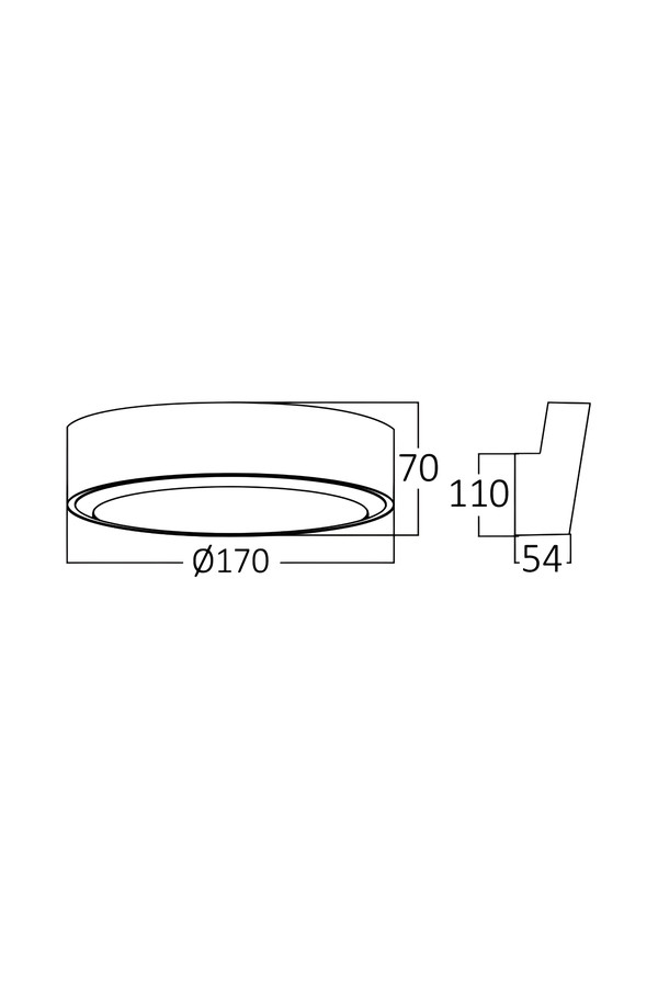 Braytron WALLS D RND GRY 12W 3000K IP65 WALL LIGHT
