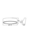 Braytron WALLS D RND GRY 12W 3000K IP65 WALL LIGHT