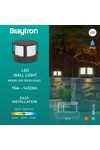 Braytron WALLS G1 RND BLC 15W 3IN1 IP65 WALL LIGHT