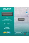 Braytron VEKTA B RCT GRY 3W 3IN1 IP65 WALL LIGHT