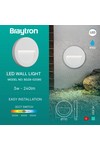 Braytron VEKTA B RND WHT 3W 3IN1 IP65 WALL LIGHT