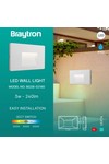Braytron VEKTA B SQR WHT 3W 3IN1 IP65 WALL LIGHT