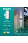 Braytron VEKTA D WL.2 WHT 2x9W 3IN1 IP65 WALL LIGHT