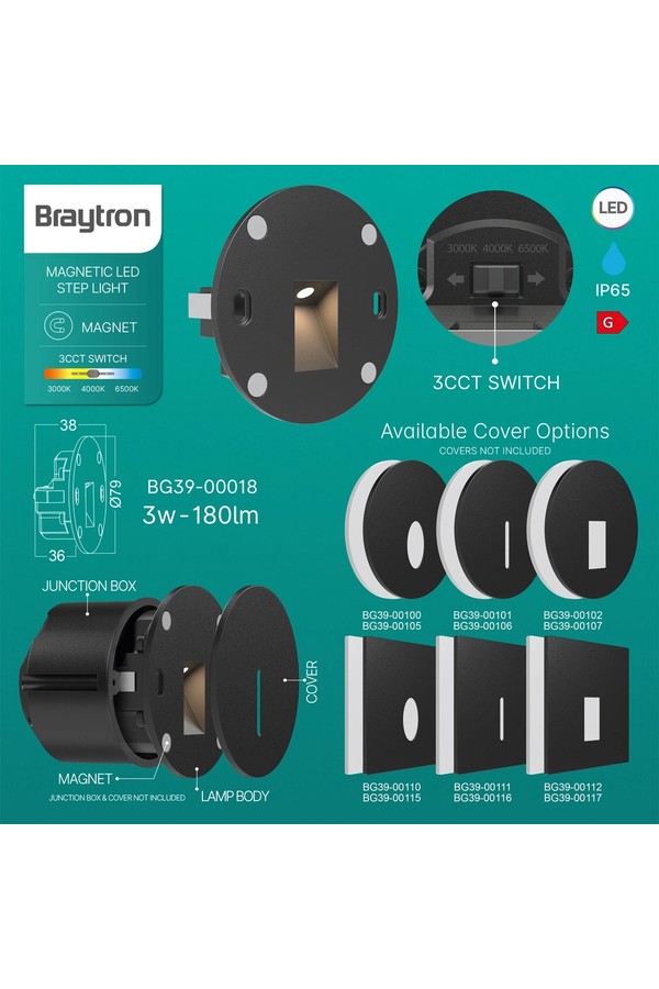 Braytron VEKSUS B MAIN 3W 3IN1 BLC IP65 STEPLIGHT