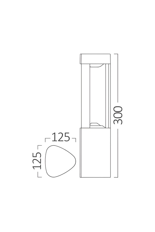 Braytron DALLAS 300 7W 3000K IP54 LED BOLLARD