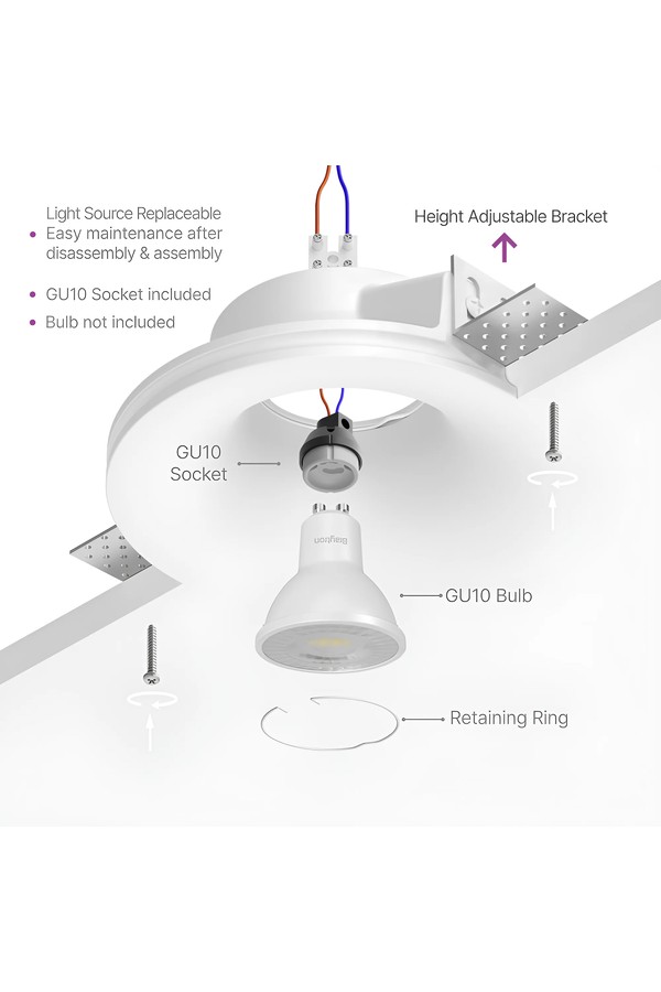 Braytron SPOTI PLS A 1D RND WHT PLASTER SPOTLIGHT