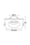 Braytron TETRA IP SQR BLC IP54 SPOTLIGHT