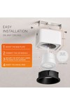 Braytron GATA SR 1D 10W 3IN1 SQR WHT BLC SPOTLIGHT