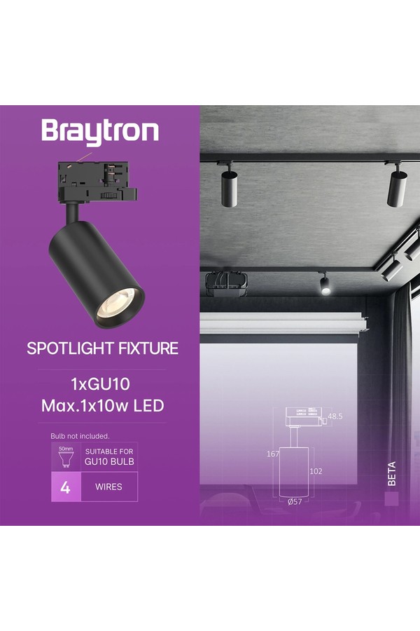 Braytron BETA TR2 BLC GU10 4WRS TRACKLIGHT