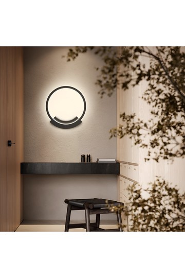 Braytron NELA WL1 12W RND BLC 3000K WALL LIGHT