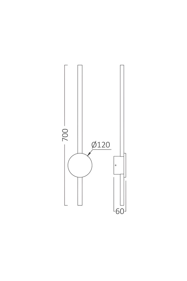 Braytron TINY WL700 16W GLD 3000K WALL LIGHT