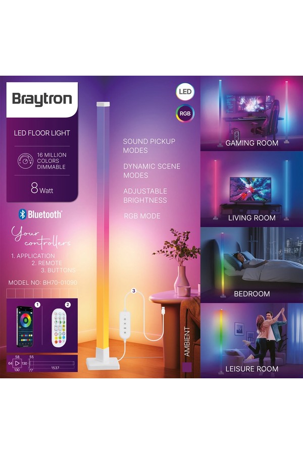 Braytron AMBIENT LIGHT 8W RGBW H154 5VDC LED AMBIENT LI