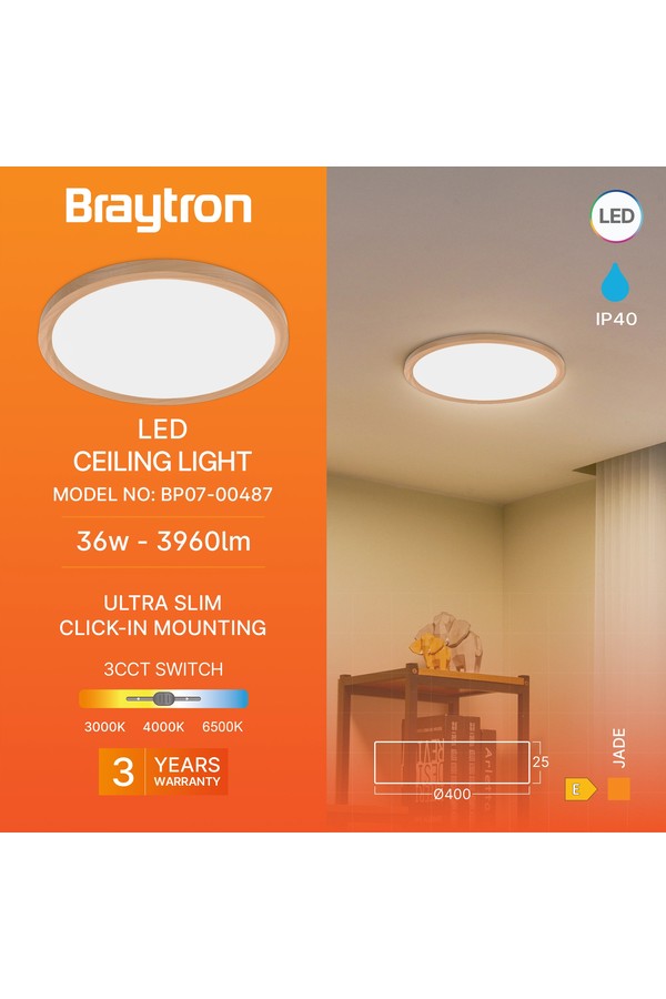 Braytron JADE SLR WDN RND 36W 3IN1 CEILING LIGHT