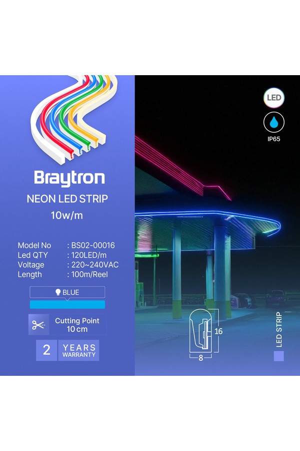 Braytron NEON 8x16 220V BLU NEON LED STRIP