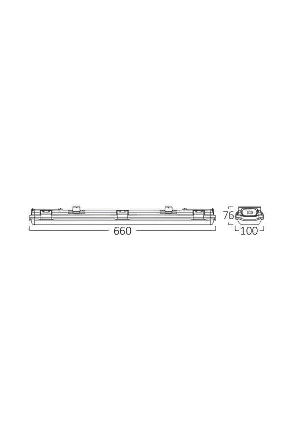 Braytron AQUALINE 2X 0.6MT SG ABS+PC IP65 WA.PROOF LIGH