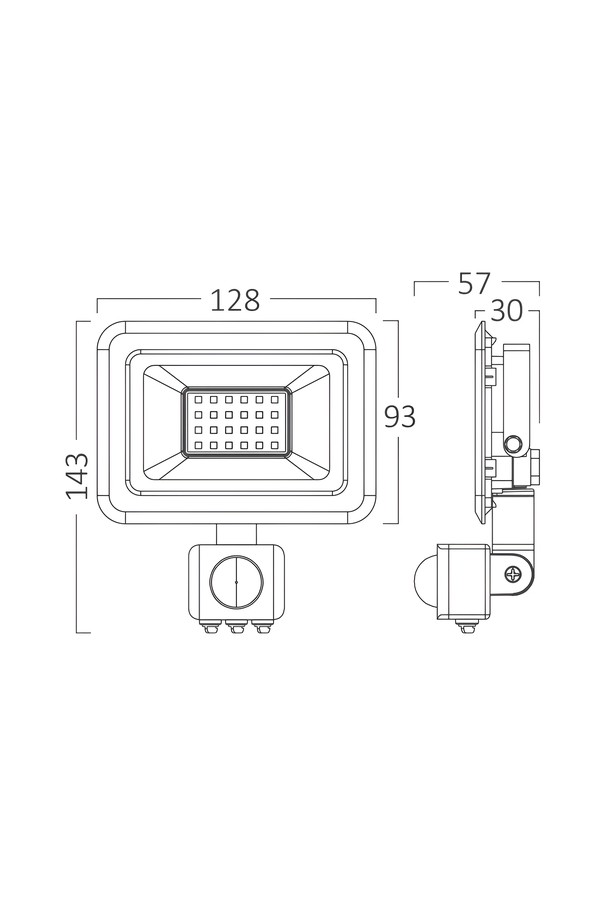 Braytron FLOOD SC 20W GRY 3000K SNS IP54 LED FLOODLIGHT