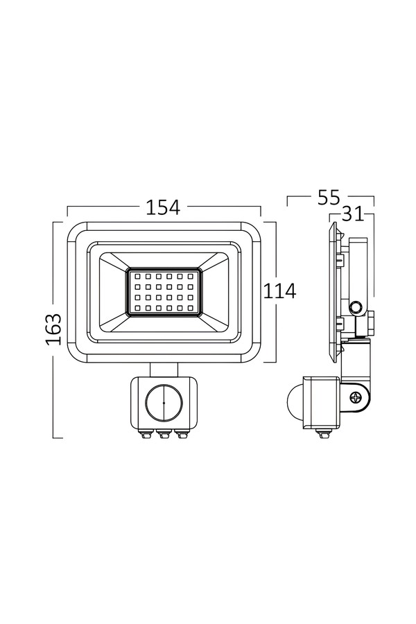 Braytron FLOOD SC 30W GRY 6500K SNS IP54 LED FLOODLIGHT