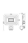 Braytron FLOOD SC 30W GRY 6500K SNS IP54 LED FLOODLIGHT
