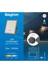 Braytron FLOOD PF 30W GRY 3IN1 IP65 LED FLOODLIGHT
