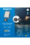 Braytron FLOOD PF 10W GRY 3IN1 SNS IP54 LED FLOODLIGHT