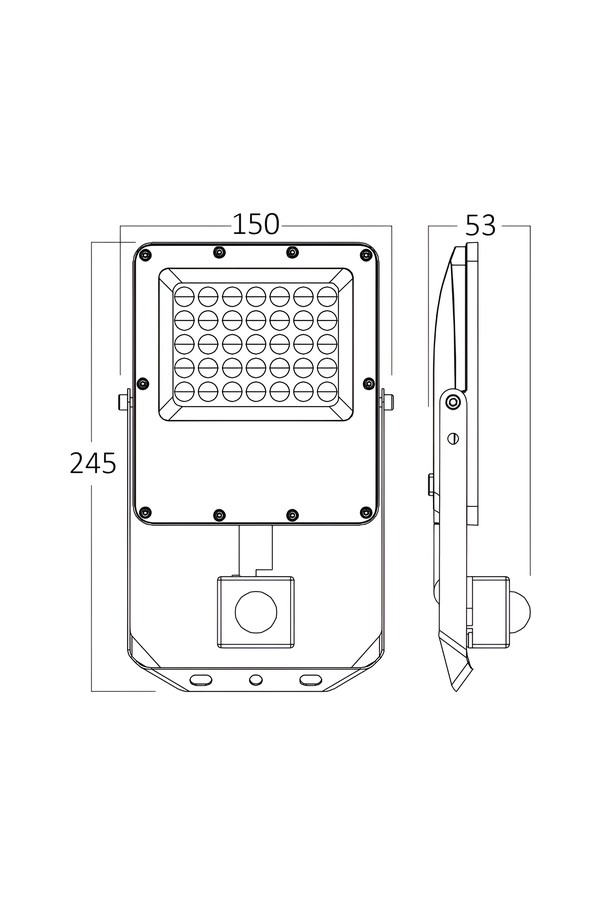 Braytron FLOOD PF 30W GRY 3IN1 SNS IP54 LED FLOODLIGHT