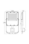 Braytron FLOOD PF 30W GRY 3IN1 SNS IP54 LED FLOODLIGHT