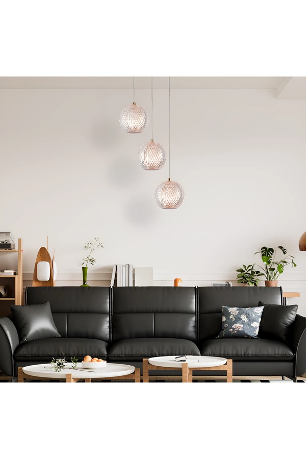 Braytron S001R 3H 3xG9 GLD PENDANT LIGHT
