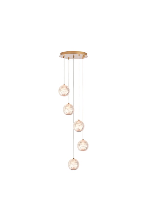 Braytron S001R 5H 5xG9 GLD PENDANT LIGHT
