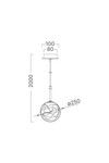 Braytron S002R 1H 1xE27 GLD PENDANT LIGHT
